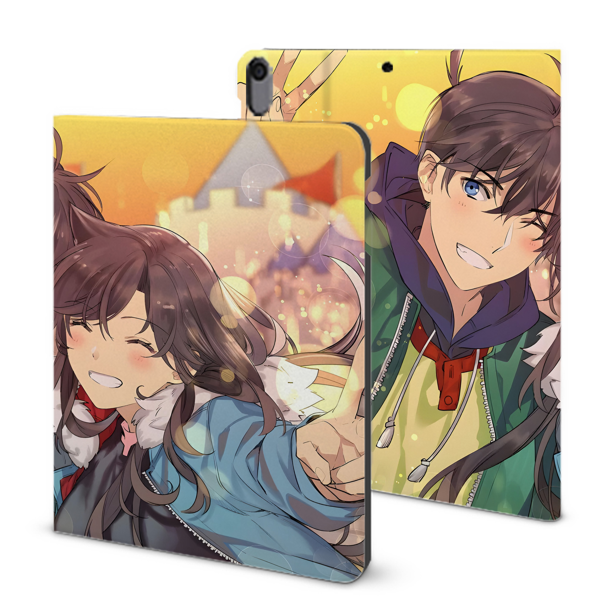 （画像用） 名探偵コナン Detective Conan IPad ケース ブック型 PUレザー TPU 耐衝撃 軽量 薄型 ペン収納なし 全面保護 IPad 各モデル対応